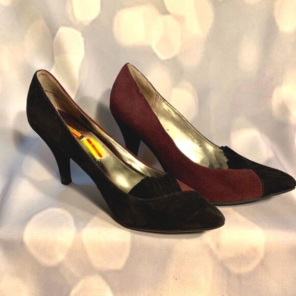 TWO COLOR SUEDE HIGH HEELS by DAISY FUENTES 7 - Picture 2 of 7